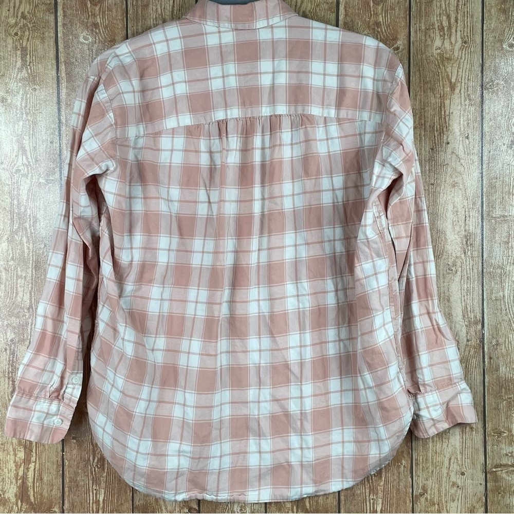 Madewell Central Long Sleeve Button Down Shirt in Pink Danville Plaid size xs - Picture 11 of 16